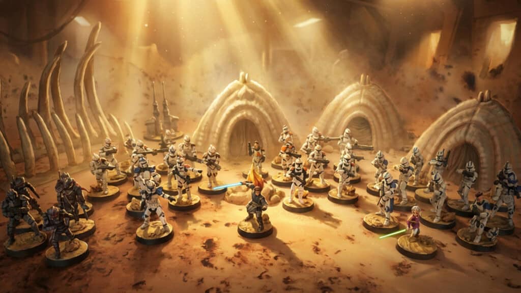 Armée République GAR à 6 activations d'Enguerrand déployée sur table Star Wars Legion