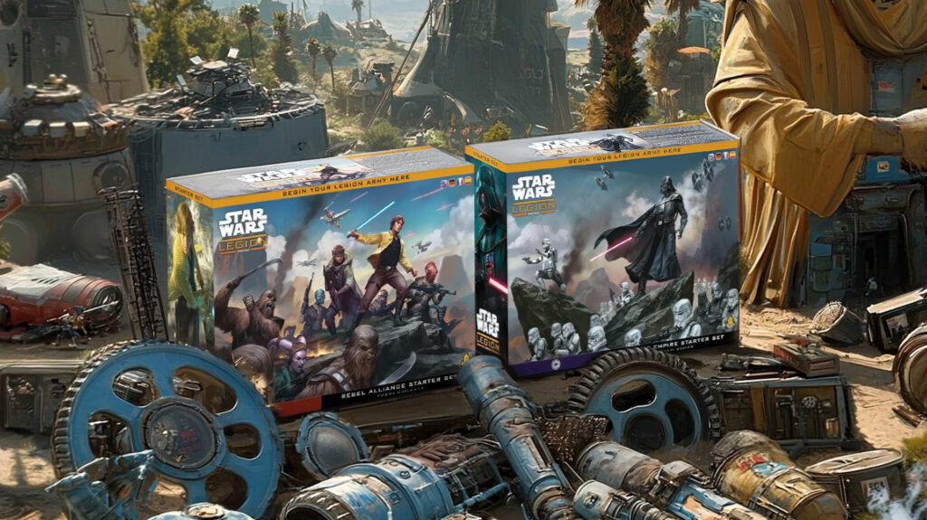 Boîtes de démarrage Star Wars Legion pour débutant sur un étal