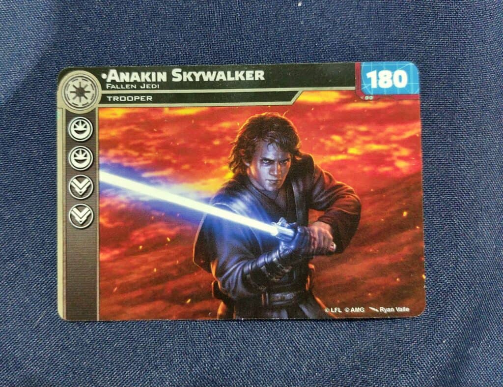 Anakin Skywalker Fallen Jedi carte de profil verso Star Wars Legion