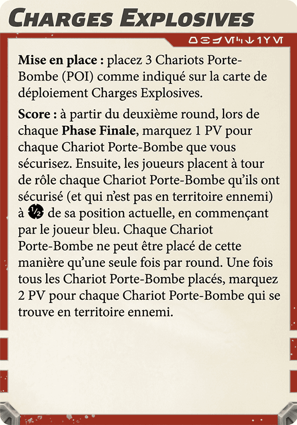 Carte de la mission Charges Explosives du Battle Deck Card Pack 2 pour Star Wars Legion