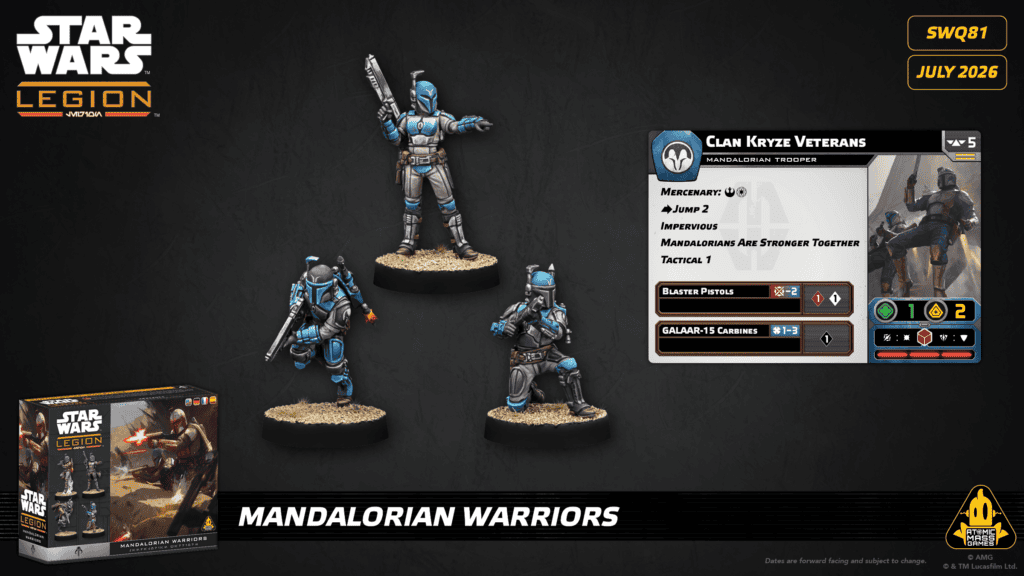 Kryze Mandalorian force spéciale Star Wars Legion, mercenaire Rebelle et GAR