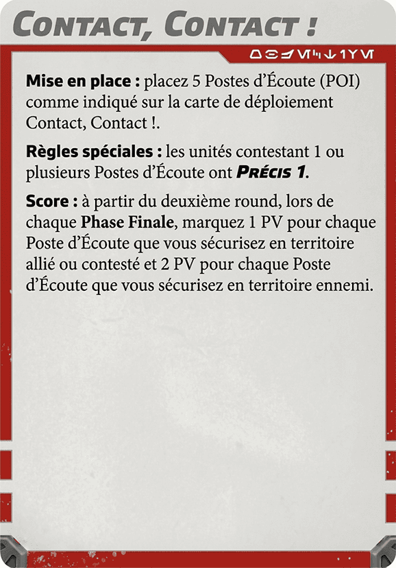 Carte de la mission Contact Contact du Battle Deck Card Pack 2 pour Star Wars Legion