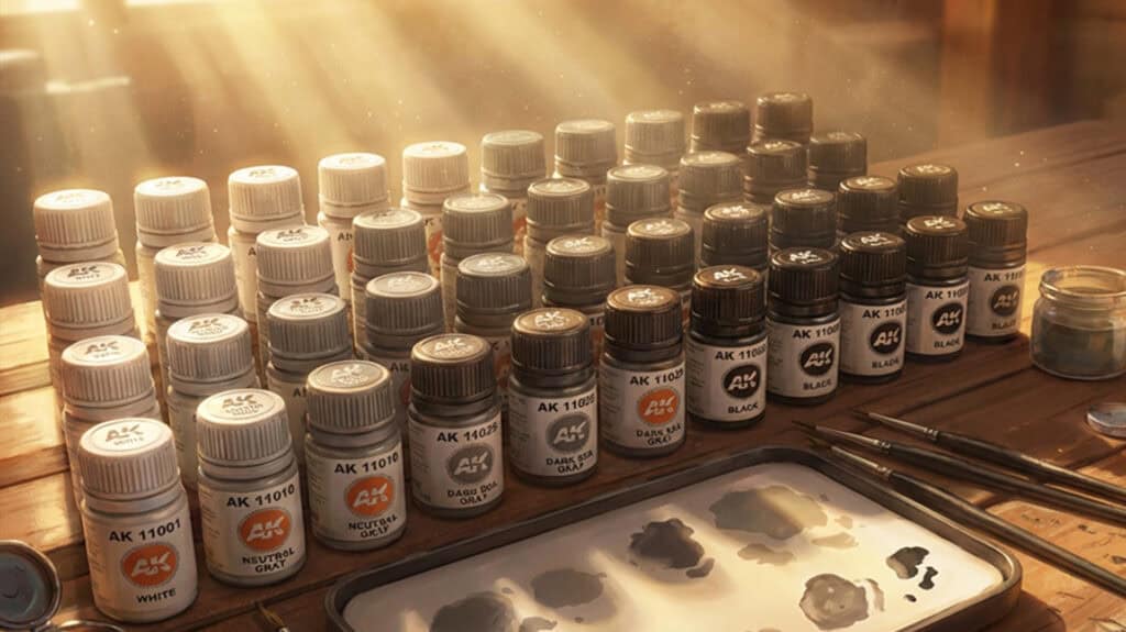 Pots de peinture gris pour figurines Star Wars Legion