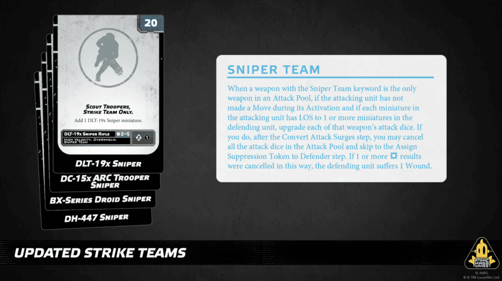 Présentation officielle du mot-clé Sniper Team et des fusils DLT-19x, DC-15x ARC, BX-Series Droid Sniper et DH-447 Sniper