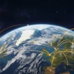 Vue de la Terre avec couloirs aériens convergeant vers le Danemark pour le WTC 2026 Star Wars Legion