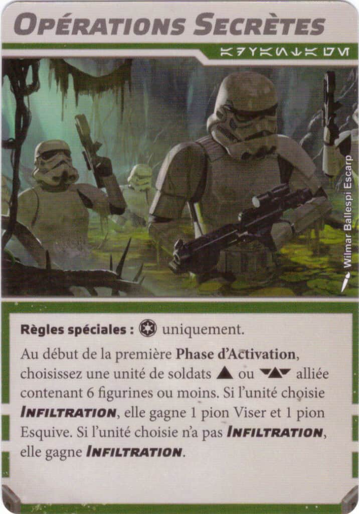 Carte avantage de faction Opérations Secrètes (Empire), Battle Deck Card Pack 2 Star Wars Legion