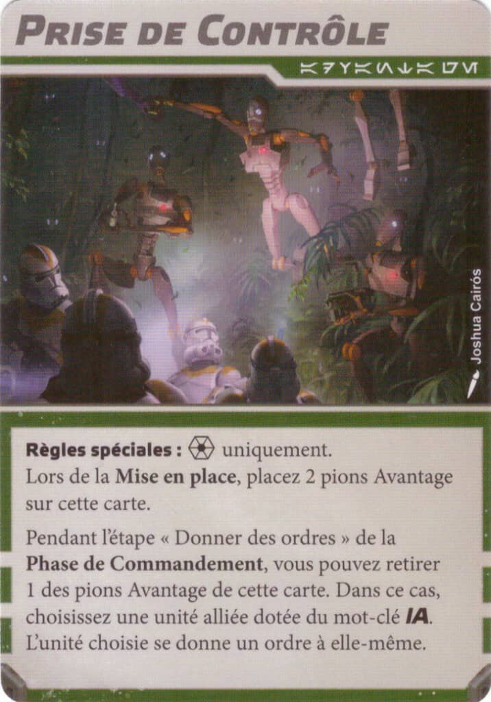 Carte avantage de faction Prise de Contrôle (Séparatistes), Battle Deck Card Pack 2 Star Wars Legion