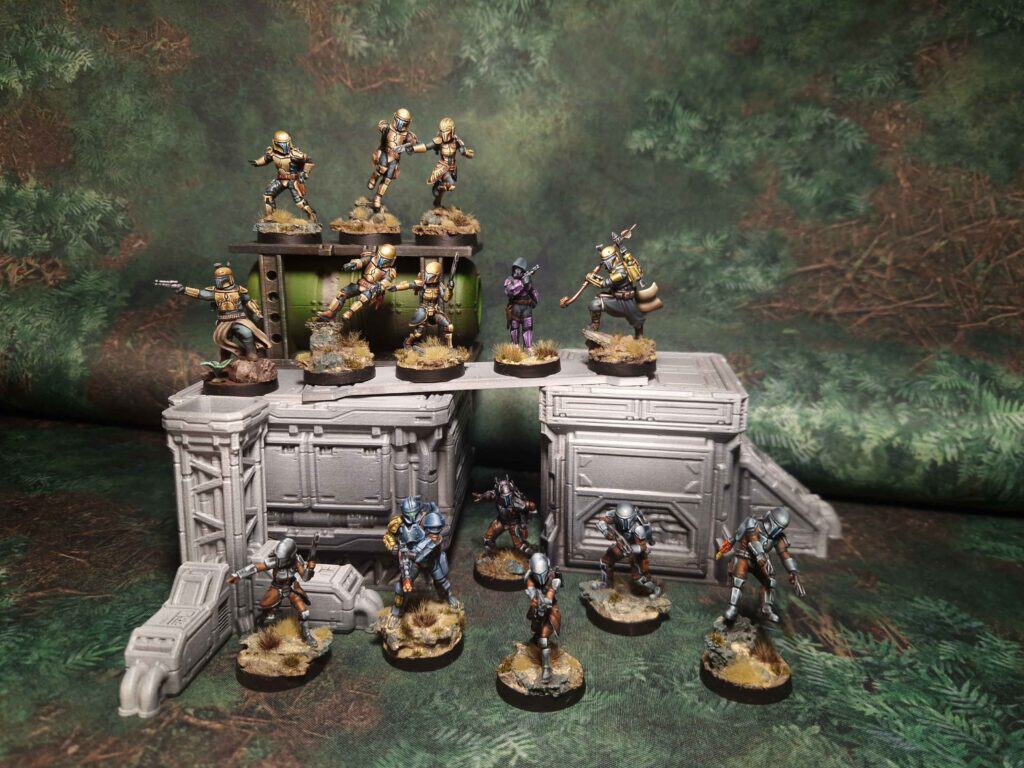 Figurines mandaloriennes peintes par l'auteur, à la découverte des Mandaloriens sur Star Wars Legion