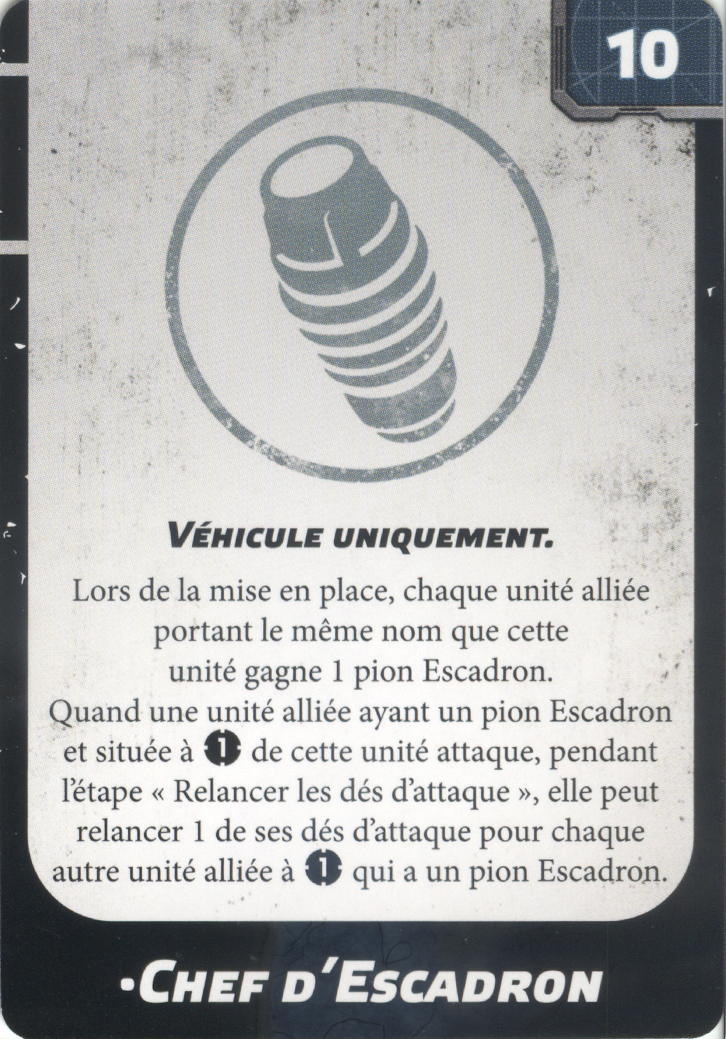 Chef d'Escadron (Squadron Leader), carte d'amélioration Upgrade Card Pack 2 Star Wars Legion