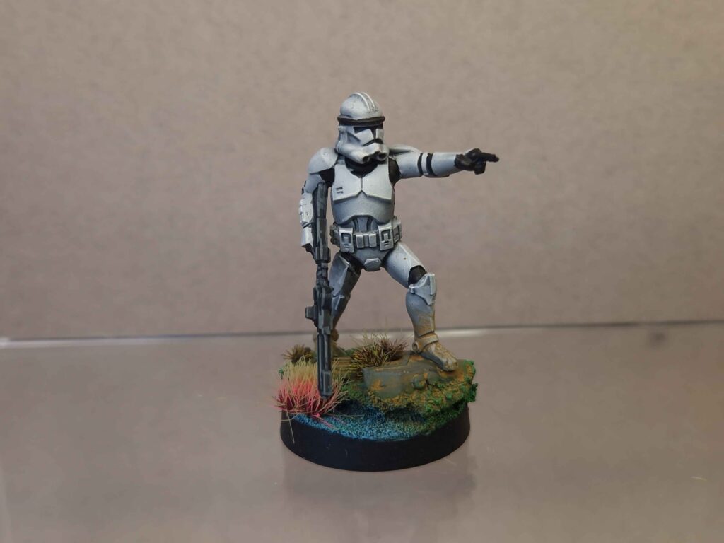 Clone trooper Star Wars Legion peint, résultat final vu de face