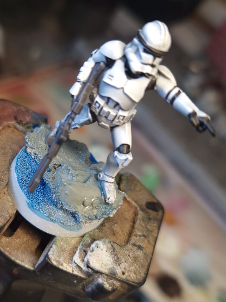 Socle du clone trooper, effet eau en Magic Blue