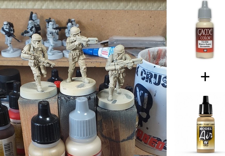 Peindre les shoretroopers star wars legion, couche de base Ossement et Light Brown