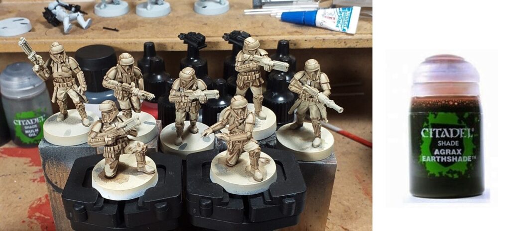 Deuxième passe d'Agrax dans les creux de l'armure des Shoretroopers