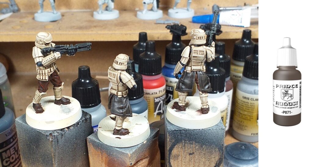 Tassettes des Shoretroopers éclaircies en marron cuir foncé pur