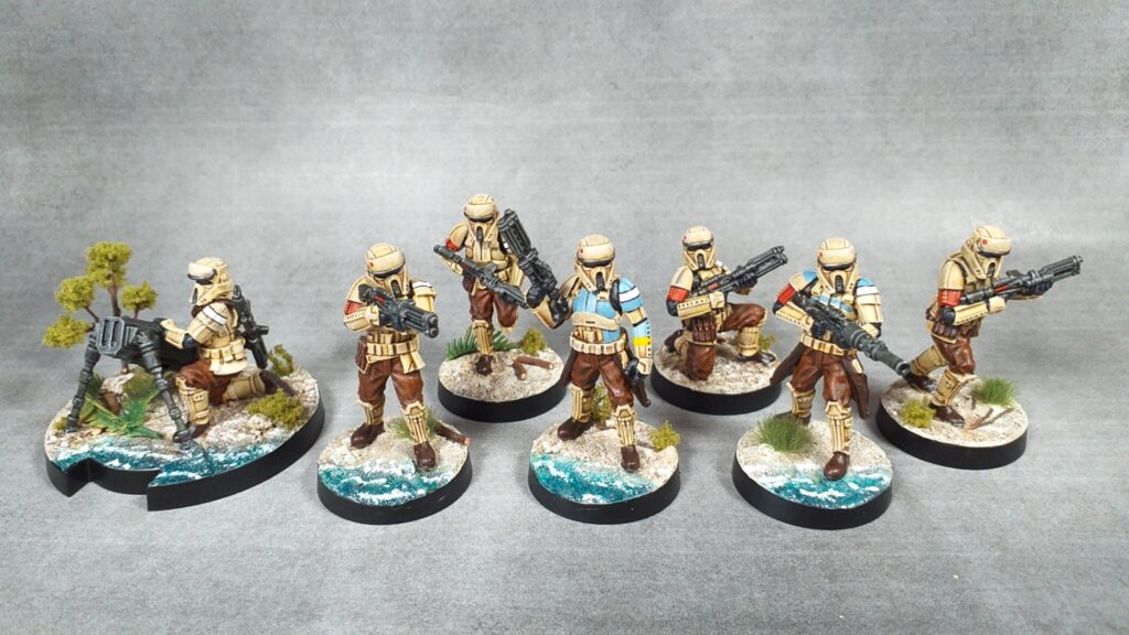 Escouade de Shoretroopers sur socles effet bord de plage