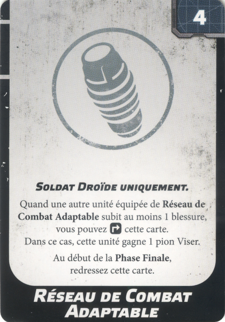 Réseau de Combat Adaptable (Adaptive Combat Network), carte d'amélioration Upgrade Card Pack 2 Star Wars Legion