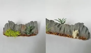 Barricades rocheuses avec lichen et végétation pour table Star Wars Legion