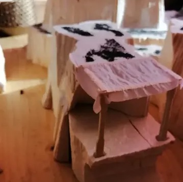 Toile de tente en papier toilette et colle à bois sur la table Star Wars Legion de Golgorack