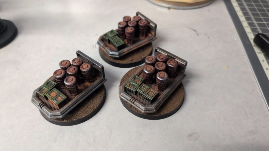 Caisses de cargo Star Wars Legion imprimées en 3D et peintes par Myfigouz3D