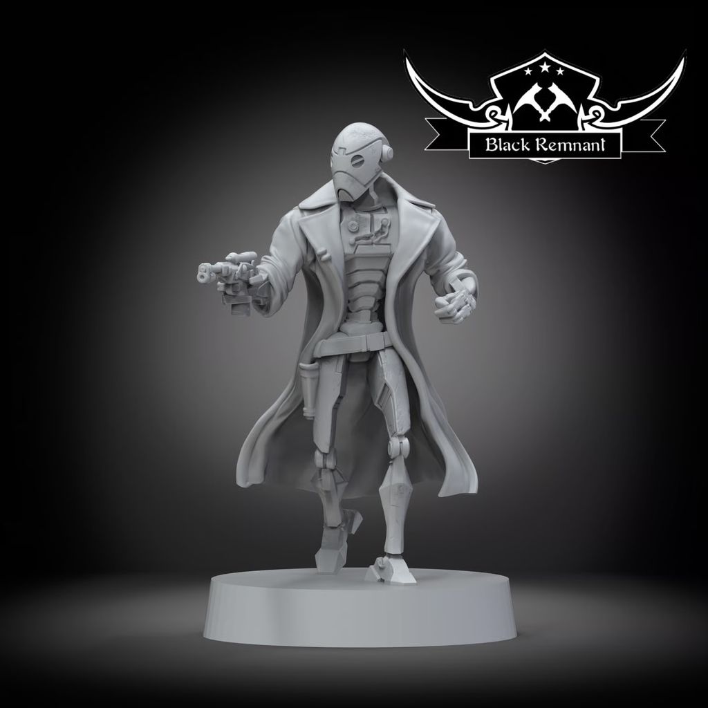 Figurine de droïde en manteau imprimée en 3D, fichier STL Black Remnant pour Star Wars Legion