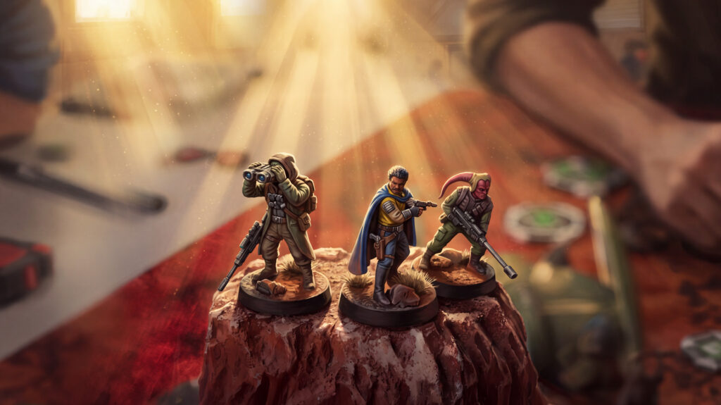 Liste Lando Star Wars Legion de ConSansGain : Lando Calrissian et ses commandos rebelles en pleine partie du tournoi Maxirêves