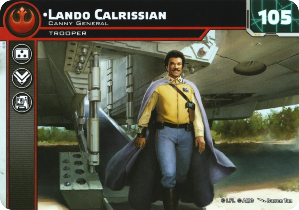Carte Lando Calrissian du champion, Store League / Tournament Kit 5 de Star Wars: Legion : version en acrylique mate
