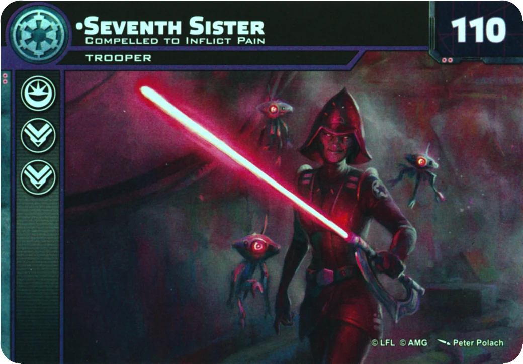 Carte Seventh Sister de participation du Store League / Tournament Kit 5 de Star Wars: Legion : recto foil intégral